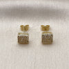 Arete Dormilona 02.344.0046 Oro Laminado, con Blanca Zirconia Cubica, Pulido, Tono Dorado