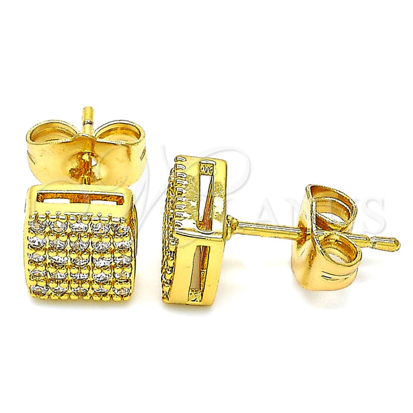 Arete Dormilona 02.344.0046 Oro Laminado, con Blanca Zirconia Cubica, Pulido, Tono Dorado