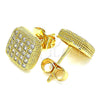 Arete Dormilona 02.344.0049 Oro Laminado, con Blanca Zirconia Cubica, Pulido, Tono Dorado