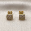 Arete Dormilona 02.344.0049 Oro Laminado, con Blanca Zirconia Cubica, Pulido, Tono Dorado