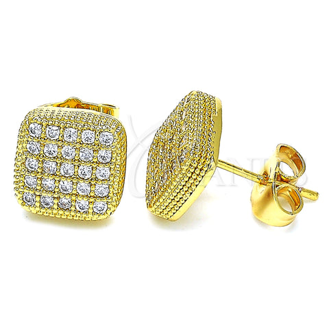 Arete Dormilona 02.344.0049 Oro Laminado, con Blanca Zirconia Cubica, Pulido, Tono Dorado