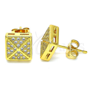 Arete Dormilona 02.342.0020 Oro Laminado, con Blanca Zirconia Cubica, Pulido, Tono Dorado