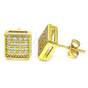 Arete Dormilona 02.342.0028 Oro Laminado, con Blanca Zirconia Cubica, Pulido, Tono Dorado