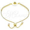 Pulsera Bolo Ajustable 03.63.2107.10 Oro Laminado, Diseño de Búho, con Multicolor Zirconia Cubica, Pulido, Tono Dorado (01 MM Thickness, 10 Inches Length)