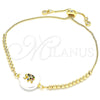 Pulsera Bolo Ajustable 03.63.2109.10 Oro Laminado, Diseño de Elefante, con Blanca Zirconia Cubica, Pulido, Tono Dorado (01 MM Thickness, 10 Inches Length)