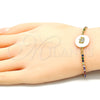 Pulsera Bolo Ajustable 03.63.2110.10 Oro Laminado, Diseño de Elefante, con Blanca and Multicolor Zirconia Cubica, Pulido, Tono Dorado (01 MM Thickness, 10 Inches Length)