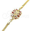 Pulsera Elegante 03.63.2126.08 Oro Laminado, con Granate and Blanca Zirconia Cubica, Pulido, Tono Dorado (04 MM Thickness, 8 Inches Length)