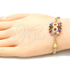 Pulsera Elegante 03.63.2126.2.08 Oro Laminado, con Multicolor Zirconia Cubica, Pulido, Tono Dorado (04 MM Thickness, 8 Inches Length)
