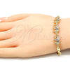 Pulsera Elegante 03.63.2131.3.07 Oro Laminado, Diseño de Elefante, con Multicolor Zirconia Cubica, Pulido, Tono Dorado (05 MM Thickness, 7 Inches Length)