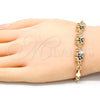 Pulsera Elegante 03.63.2132.2.08 Oro Laminado, Diseño de Elefante, con Negro and Blanca Zirconia Cubica, Pulido, Tono Dorado (04 MM Thickness, 8 Inches Length)
