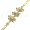 Pulsera Elegante 03.63.2133.08 Oro Laminado, Diseño de Tortuga, con Blanca Zirconia Cubica, Pulido, Tono Dorado (05 MM Thickness, 8 Inches Length)