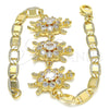 Pulsera Elegante 03.63.2133.08 Oro Laminado, Diseño de Tortuga, con Blanca Zirconia Cubica, Pulido, Tono Dorado (05 MM Thickness, 8 Inches Length)
