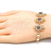 Pulsera Elegante 03.63.2133.1.08 Oro Laminado, Diseño de Tortuga, con Granate and Blanca Zirconia Cubica, Pulido, Tono Dorado (05 MM Thickness, 8 Inches Length)