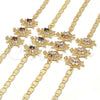 Pulsera Elegante 03.63.2133.1.08 Oro Laminado, Diseño de Tortuga, con Granate and Blanca Zirconia Cubica, Pulido, Tono Dorado (05 MM Thickness, 8 Inches Length)