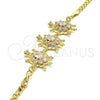 Pulsera Elegante 03.63.2134.07 Oro Laminado, Diseño de Tortuga, con Blanca Zirconia Cubica, Pulido, Tono Dorado (04 MM Thickness, 7 Inches Length)