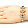 Pulsera Elegante 03.63.2134.2.07 Oro Laminado, Diseño de Tortuga, con Negro and Blanca Zirconia Cubica, Pulido, Tono Dorado (04 MM Thickness, 7 Inches Length)