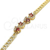 Pulsera Elegante 03.63.2137.08 Oro Laminado, con Granate and Blanca Zirconia Cubica, Pulido, Tono Dorado (05 MM Thickness, 8 Inches Length)