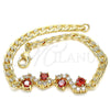 Pulsera Elegante 03.63.2137.08 Oro Laminado, con Granate and Blanca Zirconia Cubica, Pulido, Tono Dorado (05 MM Thickness, 8 Inches Length)