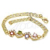 Pulsera Elegante 03.63.2137.2.08 Oro Laminado, con Multicolor Zirconia Cubica, Pulido, Tono Dorado (05 MM Thickness, 8 Inches Length)