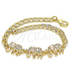 Pulsera Elegante 03.63.2138.07 Oro Laminado, Diseño de Elefante, con Blanca Zirconia Cubica, Pulido, Tono Dorado (05 MM Thickness, 7 Inches Length)