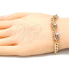 Pulsera Elegante 03.63.2138.1.07 Oro Laminado, Diseño de Elefante, con Granate and Blanca Zirconia Cubica, Pulido, Tono Dorado (05 MM Thickness, 7 Inches Length)