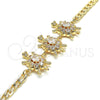 Pulsera Elegante 03.63.2139.07 Oro Laminado, Diseño de Tortuga, con Blanca Zirconia Cubica, Pulido, Tono Dorado (05 MM Thickness, 7 Inches Length)