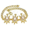 Pulsera Elegante 03.63.2139.07 Oro Laminado, Diseño de Tortuga, con Blanca Zirconia Cubica, Pulido, Tono Dorado (05 MM Thickness, 7 Inches Length)