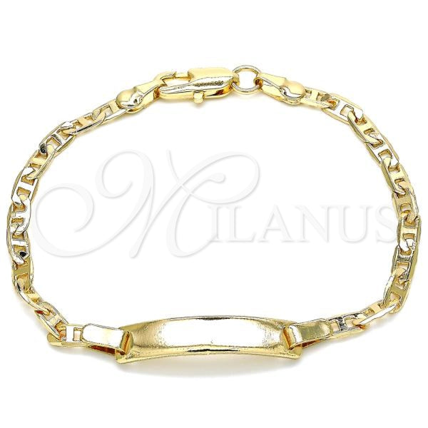 Pulsera con Placa 03.63.2150.06 Oro Laminado, Pulido, Tono Dorado (Grosor 03 MM, 6 Pulgadas de Largo)