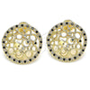 Arete Dormilona 02.233.0016.1 Oro Laminado, con Negro and Blanca Micro Pave, Pulido, Tono Dorado