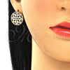 Arete Dormilona 02.233.0018 Oro Laminado, con Multicolor Micro Pave, Pulido, Tono Dorado