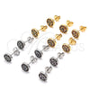Arete Dormilona 02.233.0021.1 Oro Laminado, con Negro and Blanca Micro Pave, Pulido, Tono Dorado