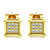 Arete Dormilona 02.342.0039 Oro Laminado, con Zirconia Cubica Blanca, Pulido, Tono Dorado