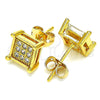 Arete Dormilona 02.342.0039 Oro Laminado, con Zirconia Cubica Blanca, Pulido, Tono Dorado