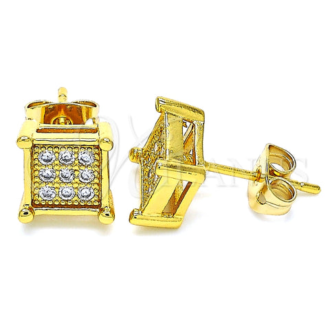 Arete Dormilona 02.342.0039 Oro Laminado, con Zirconia Cubica Blanca, Pulido, Tono Dorado