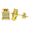 Arete Dormilona 02.342.0039 Oro Laminado, con Zirconia Cubica Blanca, Pulido, Tono Dorado