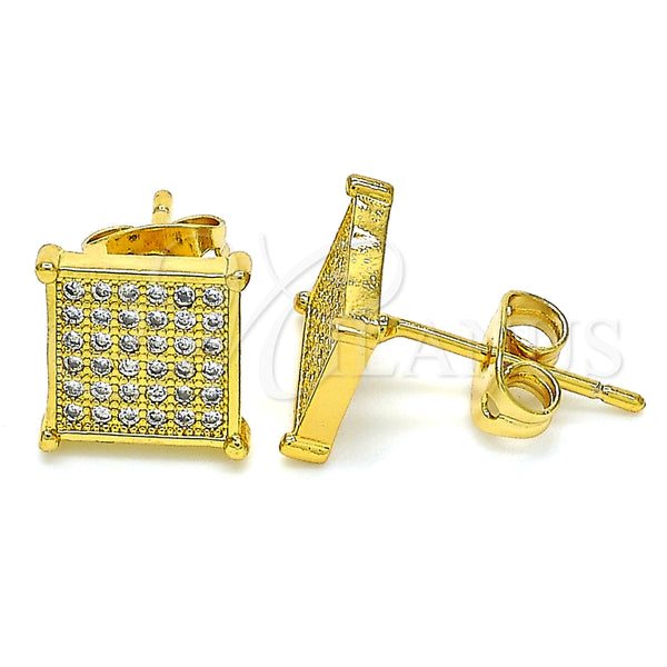 Arete Dormilona 02.342.0047 Oro Laminado, con Blanca Micro Pave, Pulido, Tono Dorado