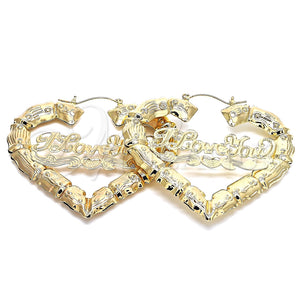 Argolla Mediana 02.60.0153.75 Oro Laminado, Diseño de Corazón y Con Nombre, Pulido, Tono Dorado