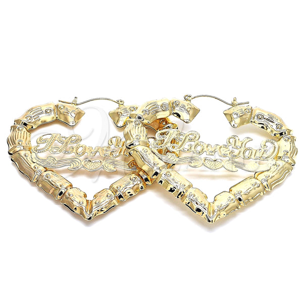 Argolla Mediana 02.60.0153.75 Oro Laminado, Diseño de Corazón y Con Nombre, Pulido, Tono Dorado