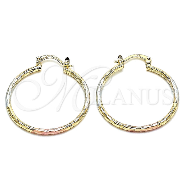 Argolla Mediana 02.170.0295.30 Oro Laminado, Diamantado, Tres Tonos