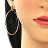 Argolla Grande 02.170.0295.50 Oro Laminado, Diamantado Rosado, Tres Tonos