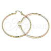 Argolla Grande 02.170.0295.50 Oro Laminado, Diamantado Rosado, Tres Tonos