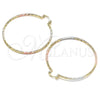 Argolla Grande 02.170.0295.50 Oro Laminado, Diamantado Rosado, Tres Tonos