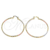 Argolla Grande 02.170.0295.50 Oro Laminado, Diamantado Rosado, Tres Tonos