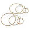 Argolla Grande 02.170.0295.50 Oro Laminado, Diamantado Rosado, Tres Tonos