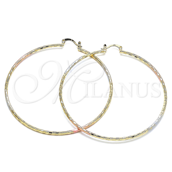 Argolla Extra Grande 02.170.0295.70 Oro Laminado, Diamantado, Tres Tonos