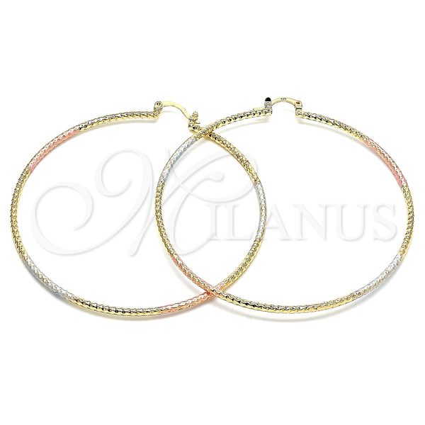 Argolla Extra Grande 02.170.0296.70 Oro Laminado, Pulido, Tres Tonos