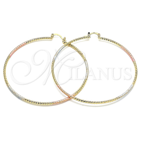 Argolla Extra Grande 02.170.0296.70 Oro Laminado, Pulido, Tres Tonos