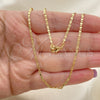 Gargantilla Basica 04.213.0032.22 Oro Laminado, Pulido, Tono Dorado (02 MM Thickness, 22 Inches Length)