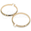 Argolla Extra Grande 02.261.0050.70 Oro Laminado, Diseño de Hueco, Pulido, Tono Dorado
