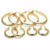 Argolla Extra Grande 02.261.0050.70 Oro Laminado, Diseño de Hueco, Pulido, Tono Dorado